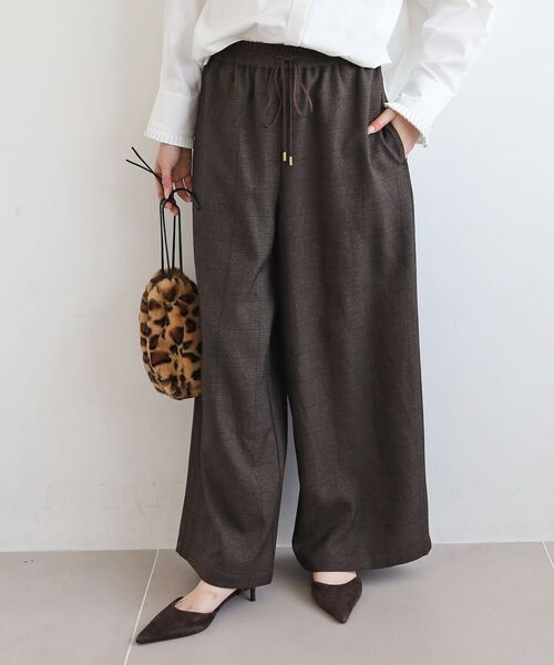 le.coeur blanc(ルクールブラン)の「グレンチェックイージーワイドパンツ(その他パンツ・レディース・ブラウン系その他2/ブラック系その他・38)」の12枚目の写真