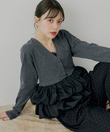 Chico（チコ）の「【SALON by Chico】フリルドッキングチュニック（ニット/セーター）」