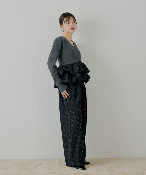 SALON by Chico】フリルドッキングチュニック（ニット/セーター