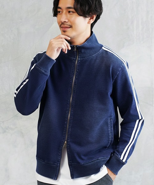 jiggys shop（ジギーズショップ）の「スウェットデニム トラックジャケット ブルゾン（デニムジャケット・メンズ・インディゴブルー/ブルー系その他/ブラック/グレー/ブルー・LARGE/X-LARGE/MEDIUM/SMALL）」の4枚目の写真