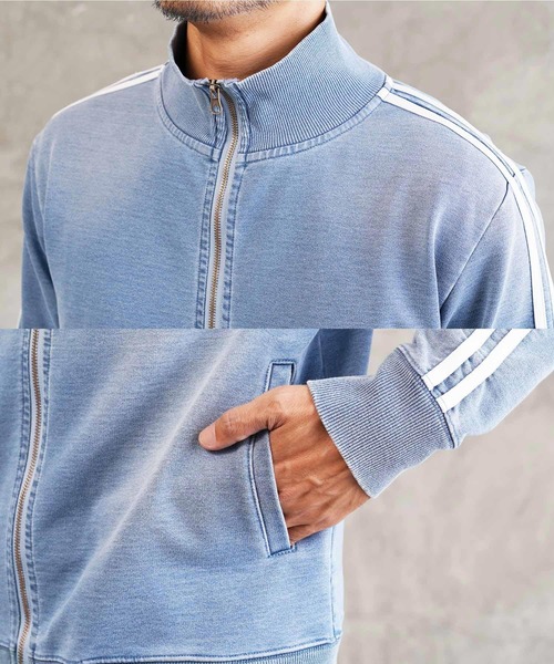 jiggys shop（ジギーズショップ）の「スウェットデニム トラックジャケット ブルゾン（デニムジャケット・メンズ・インディゴブルー/ブルー系その他/ブラック/グレー/ブルー・LARGE/X-LARGE/MEDIUM/SMALL）」の17枚目の写真