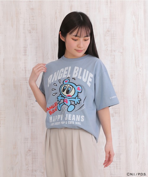 ANGEL BLUE(エンジェルブルー)の「エンジェルブルー Tシャツ HAPPYJEANS(Tシャツ/カットソー・レディース・ブルー系/ブラック系/ホワイト系・L/XS/S/M)」の6枚目の写真