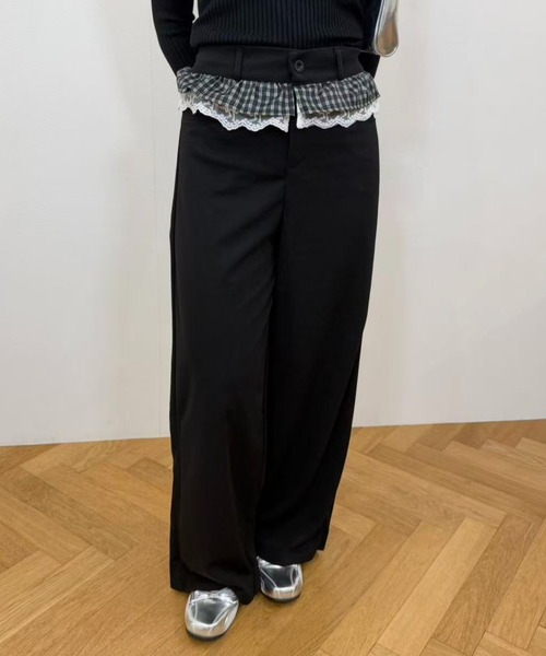 mebole(メボレ)の「ウエストフリルワイドパンツ(その他パンツ・レディース・ブラック・MEDIUM/LARGE)」の3枚目の写真