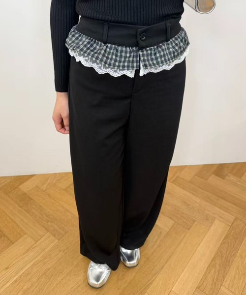 mebole(メボレ)の「ウエストフリルワイドパンツ(その他パンツ・レディース・ブラック・MEDIUM/LARGE)」の5枚目の写真