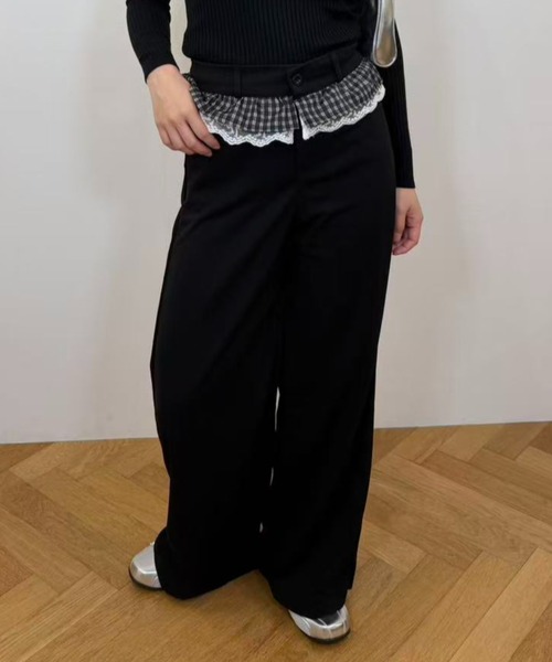 mebole(メボレ)の「ウエストフリルワイドパンツ(その他パンツ・レディース・ブラック・MEDIUM/LARGE)」の10枚目の写真