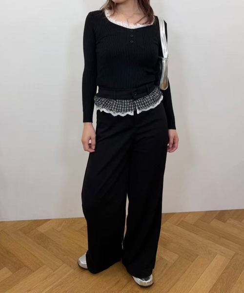 mebole(メボレ)の「ウエストフリルワイドパンツ(その他パンツ・レディース・ブラック・MEDIUM/LARGE)」の11枚目の写真