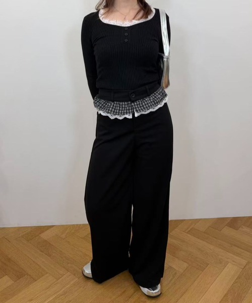 mebole(メボレ)の「ウエストフリルワイドパンツ(その他パンツ・レディース・ブラック・MEDIUM/LARGE)」の12枚目の写真