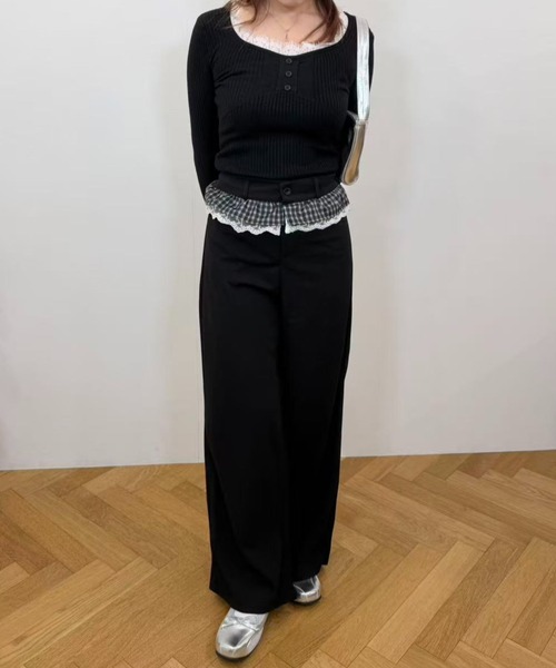 mebole(メボレ)の「ウエストフリルワイドパンツ(その他パンツ・レディース・ブラック・MEDIUM/LARGE)」の13枚目の写真