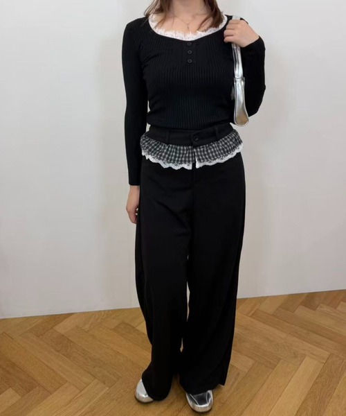 mebole(メボレ)の「ウエストフリルワイドパンツ(その他パンツ・レディース・ブラック・MEDIUM/LARGE)」の16枚目の写真