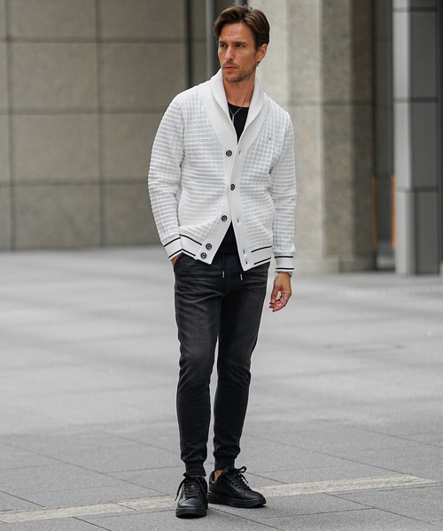 SOMEDIFF（サムディフ）の「【SOMEDIFF】裏ボンディングカットデニムパンツ メンズ スウェットデニム スエット ジョガーパンツ あったか 裏起毛 春服 冬服（スウェットパンツ・メンズ・ブラック/インディゴブルー/ブルー・M/L/XL/XXL）」の5枚目の写真