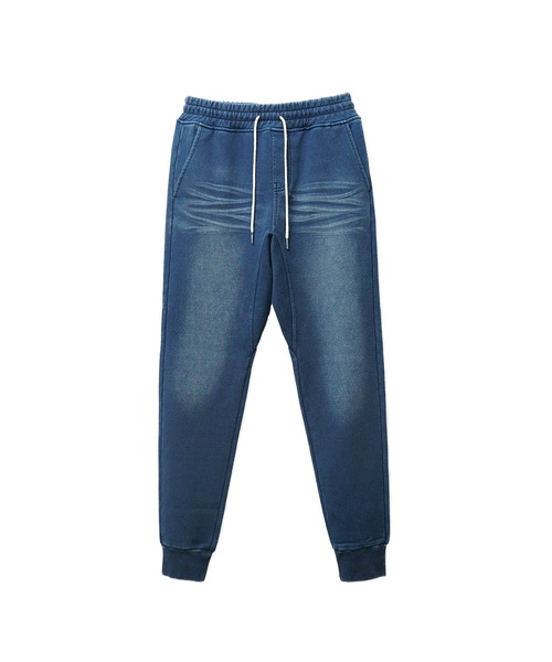 SOMEDIFF（サムディフ）の「【SOMEDIFF】裏ボンディングカットデニムパンツ メンズ スウェットデニム スエット ジョガーパンツ あったか 裏起毛 春服 冬服（スウェットパンツ・メンズ・ブラック/インディゴブルー/ブルー・M/L/XL/XXL）」の11枚目の写真