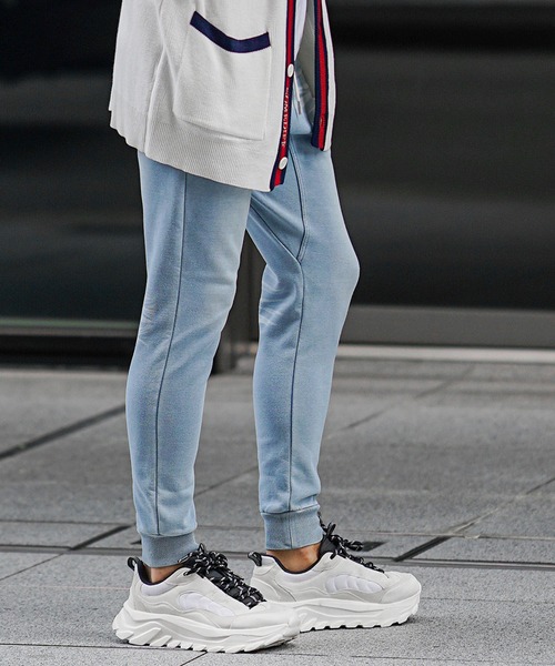 SOMEDIFF（サムディフ）の「【SOMEDIFF】裏ボンディングカットデニムパンツ メンズ スウェットデニム スエット ジョガーパンツ あったか 裏起毛 春服 冬服（スウェットパンツ・メンズ・ブラック/インディゴブルー/ブルー・M/L/XL/XXL）」の14枚目の写真