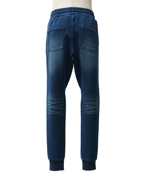 SOMEDIFF（サムディフ）の「【SOMEDIFF】裏ボンディングカットデニムパンツ メンズ スウェットデニム スエット ジョガーパンツ あったか 裏起毛 春服 冬服（スウェットパンツ・メンズ・ブラック/インディゴブルー/ブルー・M/L/XL/XXL）」の22枚目の写真