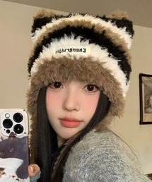 Achic（アシック）の「2WAY　帽子にもバッグにもなる ねこみみニットアイテム（ニットキャップ/ビーニー）」