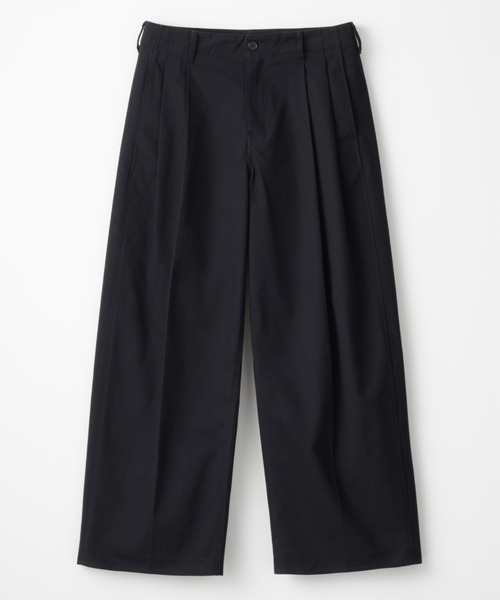 THE CLE(ザクレ)の「TWO TUCK COTTON WIDE PANTS / 2タックコットンワイドパンツ【2タック】【ワイド】【コットン】 チノパン チノパンツ パンツ メンズ(チノパンツ・メンズ・ネイビー/ベージュ・LARGE/MEDIUM/SMALL)」の2枚目の写真