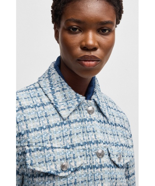 セール】クロップド ツイードジャケット メタリックボタン（テーラード