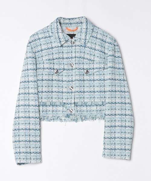 セール】クロップド ツイードジャケット メタリックボタン（テーラード