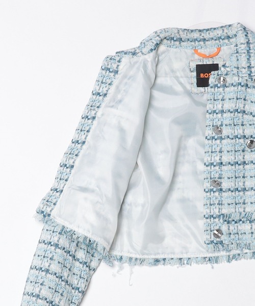 セール】クロップド ツイードジャケット メタリックボタン（テーラード