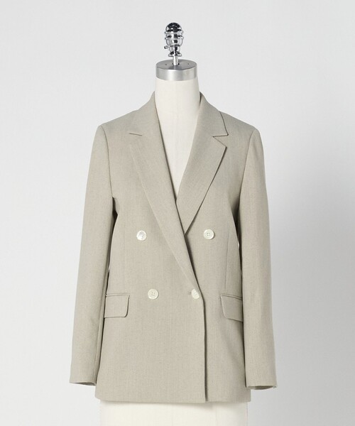 green label relaxing（グリーンレーベルリラクシング）の「［size SHORTあり］Greed グリード メランジ ダブル ジャケット（テーラードジャケット・レディース・ベージュ・SHORT/36/38/40）」の12枚目の写真