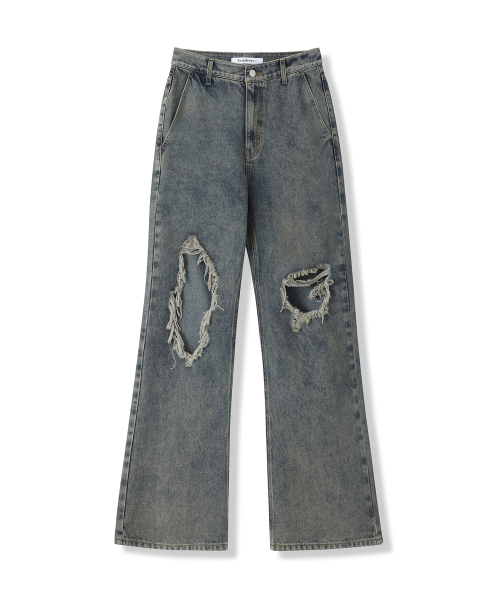 AVANDRESS(アバンドレス )の「Minimal Bootscut Destroyed Denim Pants CAMEL BLUE(デニムパンツ・レディース・キャメル・LARGE/MEDIUM/SMALL)」の3枚目の写真