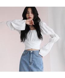 AVANDRESS（アバンドレス ）の「BACK RIBBON SQUARE NECK BLOUSE WHITE（シャツ/ブラウス・レディース）」