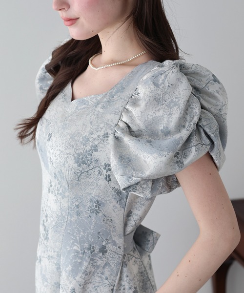 BLUEEAST（ブルーイースト）の「《新色追加/ジャガード素材》ハートネックワンピース 結婚式 成人式 二次会 同窓会 セレモニー パーティードレス オケージョンドレス お呼ばれ 20代 30代（ドレス・レディース・ブラック/グレー/ブラック系/ブルー系/ピンク系・MEDIUM/LARGE）」の11枚目の写真