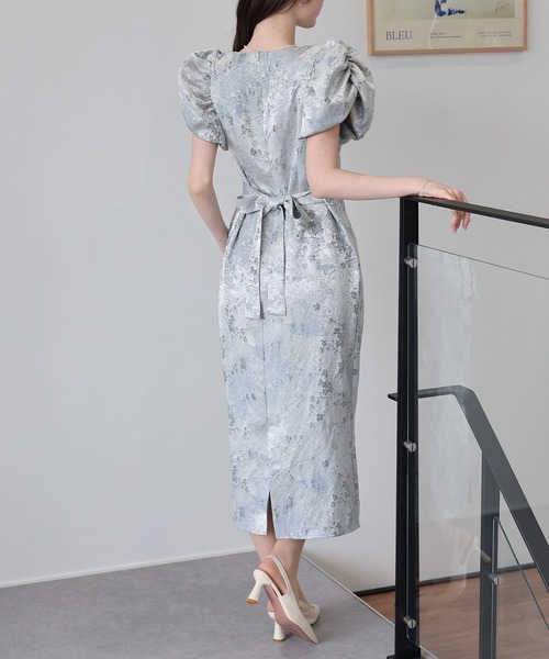 BLUEEAST（ブルーイースト）の「《新色追加/ジャガード素材》ハートネックワンピース 結婚式 成人式 二次会 同窓会 セレモニー パーティードレス オケージョンドレス お呼ばれ 20代 30代（ドレス・レディース・ブラック/グレー/ブラック系/ブルー系/ピンク系・MEDIUM/LARGE）」の10枚目の写真