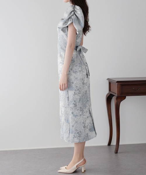 BLUEEAST（ブルーイースト）の「《新色追加/ジャガード素材》ハートネックワンピース 結婚式 成人式 二次会 同窓会 セレモニー パーティードレス オケージョンドレス お呼ばれ 20代 30代（ドレス・レディース・ブラック/グレー/ブラック系/ブルー系/ピンク系・MEDIUM/LARGE）」の19枚目の写真