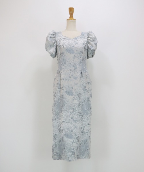 BLUEEAST（ブルーイースト）の「《新色追加/ジャガード素材》ハートネックワンピース 結婚式 成人式 二次会 同窓会 セレモニー パーティードレス オケージョンドレス お呼ばれ 20代 30代（ドレス・レディース・ブラック/グレー/ブラック系/ブルー系/ピンク系・MEDIUM/LARGE）」の21枚目の写真