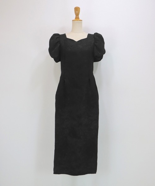 BLUEEAST（ブルーイースト）の「《新色追加/ジャガード素材》ハートネックワンピース 結婚式 成人式 二次会 同窓会 セレモニー パーティードレス オケージョンドレス お呼ばれ 20代 30代（ドレス・レディース・ブラック/グレー/ブラック系/ブルー系/ピンク系・MEDIUM/LARGE）」の22枚目の写真