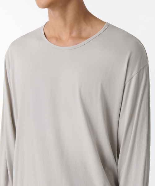 MUSINSA STANDARD（ムシンサスタンダード）の「リラックスドCRスcoopネック長袖Tシャツ[マッシュルーム]（Tシャツ/カットソー・メンズ・その他・MEDIUM/LARGE/X-LARGE/XX-LARGE/XXX-LARGE）」の3枚目の写真