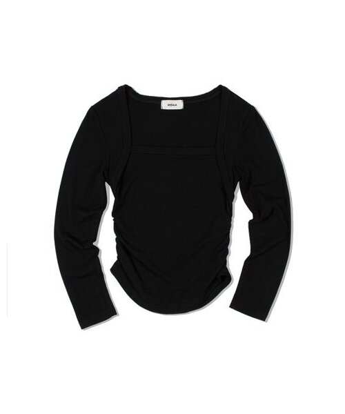 MOAA(モア)の「スクエアネックシャーリングロングスリーブ (ブラック)(Tシャツ/カットソー・レディース・その他・SMALL/MEDIUM)」の2枚目の写真