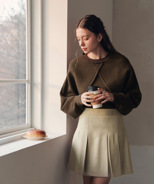 ZEROSTREET（ゼロストリート）の「カプチーノヘリンボーンスカート / ベージュ（スカート・レディース・Beige・SMALL/MEDIUM/LARGE）」の3枚目の写真