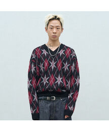 SUPERSUB（スーパーサブ）の「Stella Gail V-Neck Knit - Black（ニット/セーター・メンズ）」