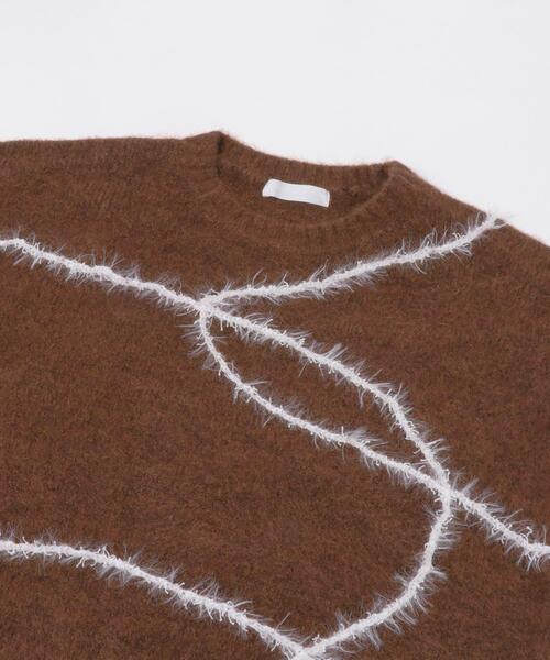 SENSE OF PLACE by URBAN RESEARCH（センスオブプレイスバイアーバンリサーチ）の「シャギーラインルーズニット（ニット/セーター・レディース・グレー/アイボリー/ブラウン・ONE）」の11枚目の写真