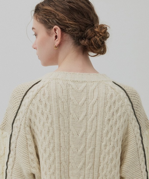 ケーブルパッチワークニット（ニット/セーター）｜PUBLIC TOKYO