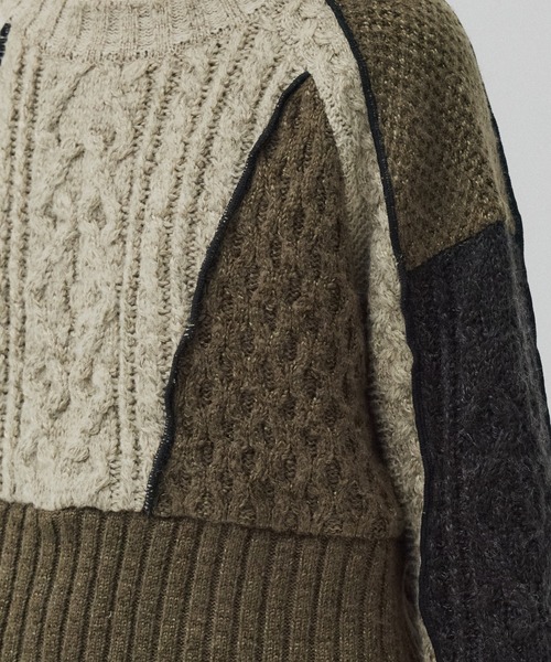 ケーブルパッチワークニット（ニット/セーター）｜PUBLIC TOKYO