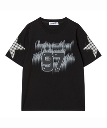 LETTERING 97 CHECK STAR CREWNECK TEE BLACK