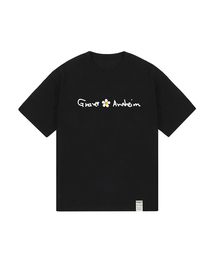 [UNISEX]フラワースマイルロゴバンファルティ_ブラック