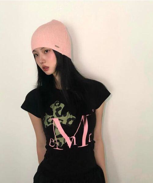 MUCENT(ムセント)の「サハラカモクロスナグランスリムフィット半袖Tシャツ(2カラー)(Tシャツ/カットソー・レディース・ブラック系/ブラック系1/ホワイト・FREE)」の19枚目の写真