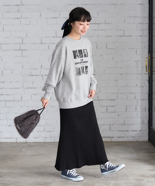 FREAK'S STORE(フリークスストア)の「ドッグ フォトプリント スウェット(スウェット・レディース・ライトグレー/チャコール・フリ-)」の4枚目の写真