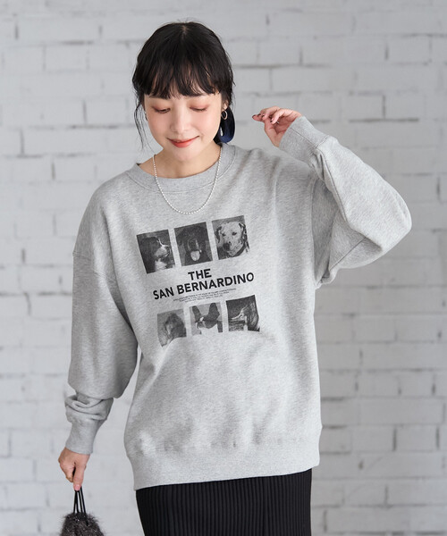FREAK'S STORE(フリークスストア)の「ドッグ フォトプリント スウェット(スウェット・レディース・ライトグレー/チャコール・フリ-)」の10枚目の写真