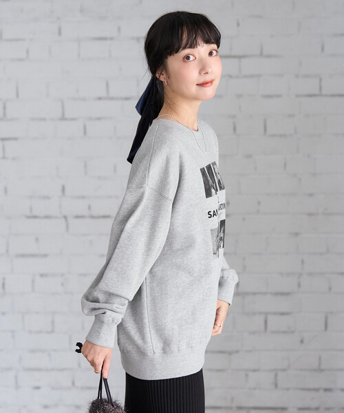 FREAK'S STORE(フリークスストア)の「ドッグ フォトプリント スウェット(スウェット・レディース・ライトグレー/チャコール・フリ-)」の11枚目の写真