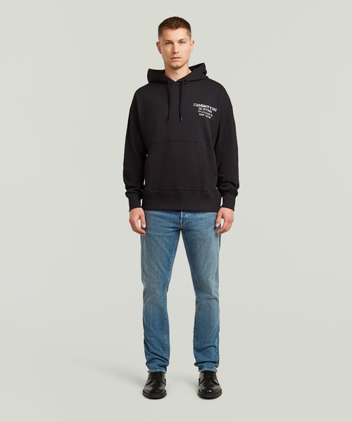 G-STAR（ジースター）の「Back Graphic Hoodie Sweater/バックグラフィックオーバーサイズスウェットパーカー（パーカー・メンズ・グレー/ダークブラック・SMALL/MEDIUM/X-LARGE/X-SMALL/LARGE）」の4枚目の写真