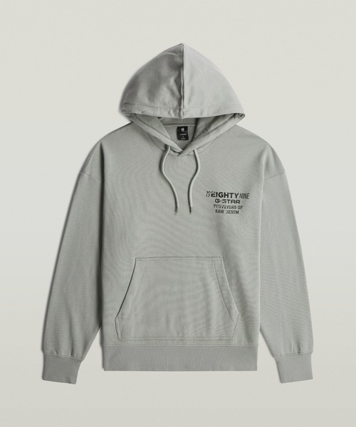 G-STAR（ジースター）の「Back Graphic Hoodie Sweater/バックグラフィックオーバーサイズスウェットパーカー（パーカー・メンズ・グレー/ダークブラック・SMALL/MEDIUM/X-LARGE/X-SMALL/LARGE）」の13枚目の写真