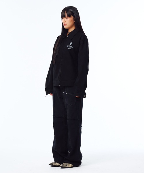 PHOS333(フォースサンサンサン)の「【UNISEX】PHOS333/Trucker ジャケット(ナイロンジャケット・レディース・ブラック・LARGE/MEDIUM)」の3枚目の写真