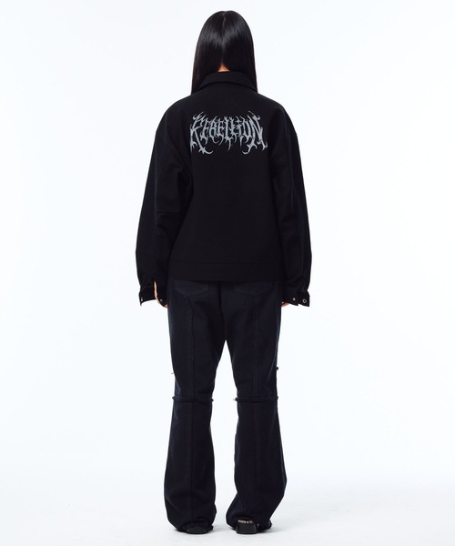 PHOS333(フォースサンサンサン)の「【UNISEX】PHOS333/Trucker ジャケット(ナイロンジャケット・レディース・ブラック・LARGE/MEDIUM)」の4枚目の写真