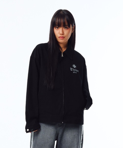 PHOS333(フォースサンサンサン)の「【UNISEX】PHOS333/Trucker ジャケット(ナイロンジャケット・レディース・ブラック・LARGE/MEDIUM)」の6枚目の写真