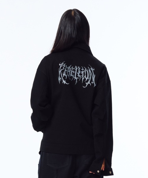 PHOS333(フォースサンサンサン)の「【UNISEX】PHOS333/Trucker ジャケット(ナイロンジャケット・レディース・ブラック・LARGE/MEDIUM)」の7枚目の写真