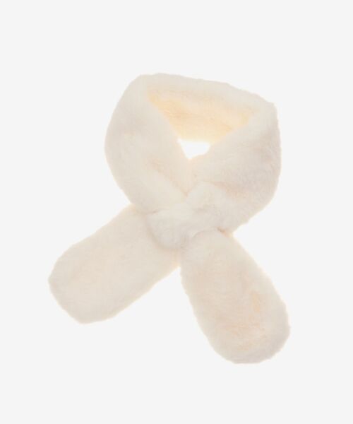 MAJESTIC LEGON（マジェスティックレゴン）の「リボンティペット（ストール/ショール・レディース・アイボリー/ピンク/ブラウン・FREE）」の7枚目の写真